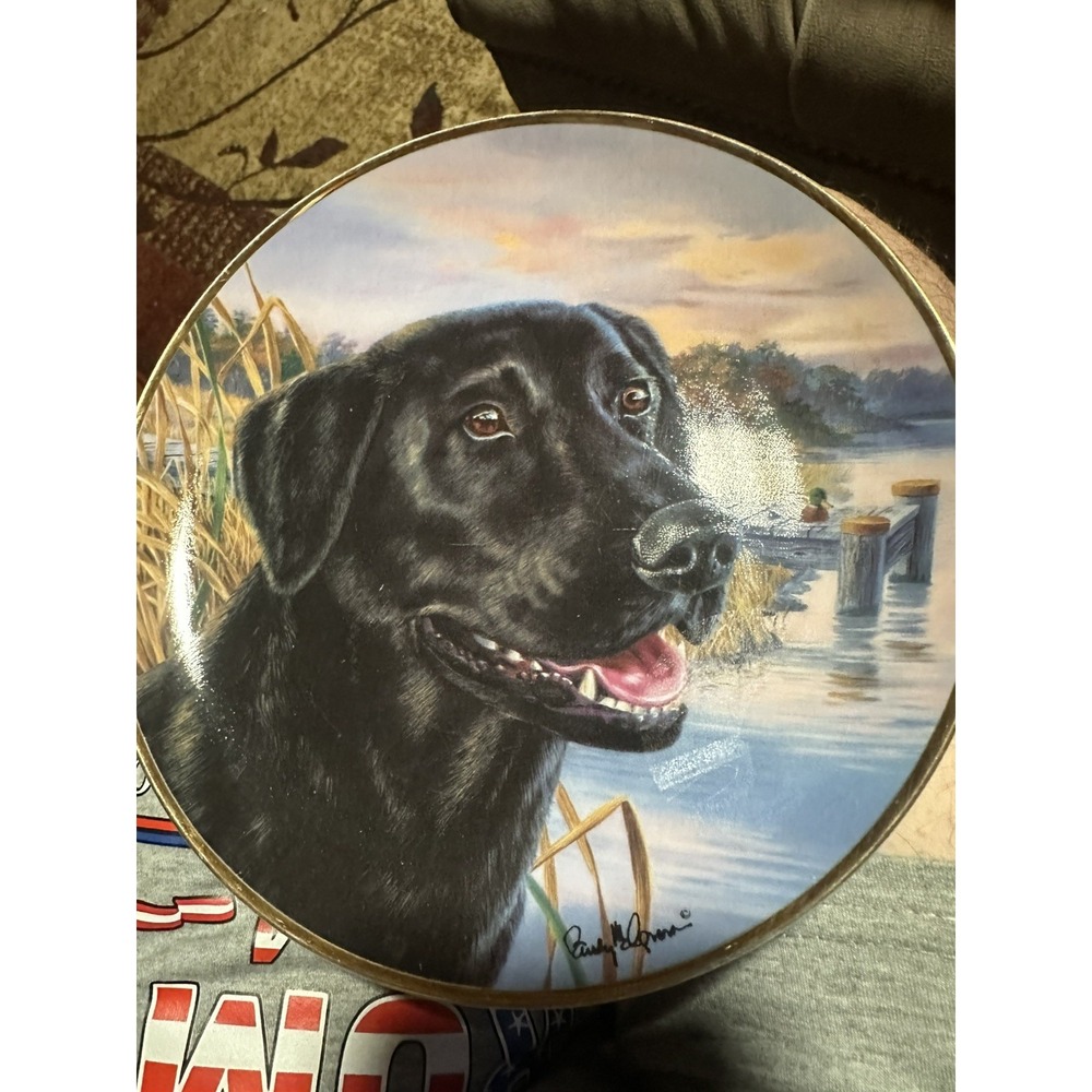 Franklin Mint - Black Lab Man's Best Friend Collector's Plate 8"